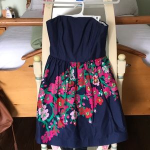 Strapless floral dress